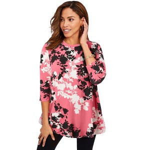Jessica London Women's Plus Size Stretch Knit Swing Tunic - 1 of 4