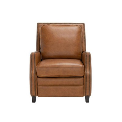 Safavieh Couture Buddy Leather Nailhead Trim Recliner Coffee