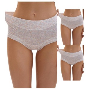 INSPIRE CHIC 3 Packs Women's Cotton Floral Printed High Waisted Full Coverage Tummy Underwear - 1 of 4