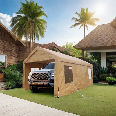 12x20 FT Heavy Duty Outdoor Car Canopy,Storage Tents With Mesh Windows And Rolling Doors,Patio Large Space Portable Garage-Coolbibila