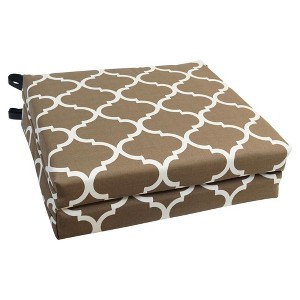 Blazing Needles, 20-inch by 19-inch Patterned Outdoor Chair Cushions (Set of 2) - 1 of 2