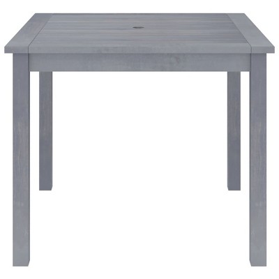 vidaXL Dining Table Grey Solid Acacia Wood - 34.6" x 34.6" x 29.1"