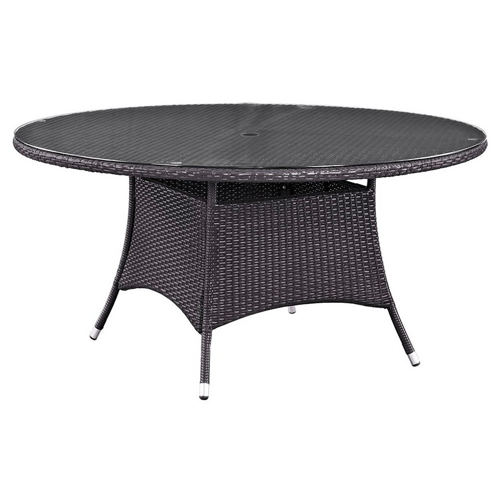 Modway Convene Wicker 59 in. Patio Round Dining Table