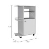NicBex Mobile Kitchen Island Cart Morden Kitchen Carts on Wheels with Storage with 2 Storage Shelves, 1 Cabinet and Spice Rack for Kitchen - 3 of 4