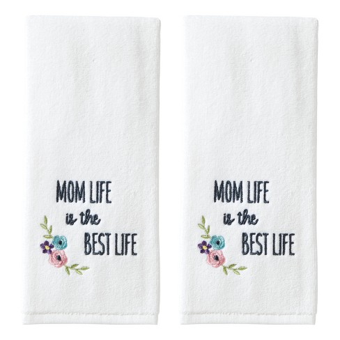 BASKETBALL  MOM  SET OF 2 BATH HAND TOWELS EMBROIDERED BY LAURA 