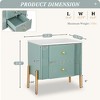 Lyngins Modern End Table with 2 Drawers, Minimalist Nightstand, Fluted Bedside Table with Golden Metal Handles and Legs, Side Table for Living Room - 2 of 4