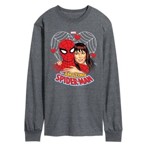 Men's - Marvel - Spider-man Mary Jane Heart Long Sleeve Graphic T-Shirt - 1 of 4