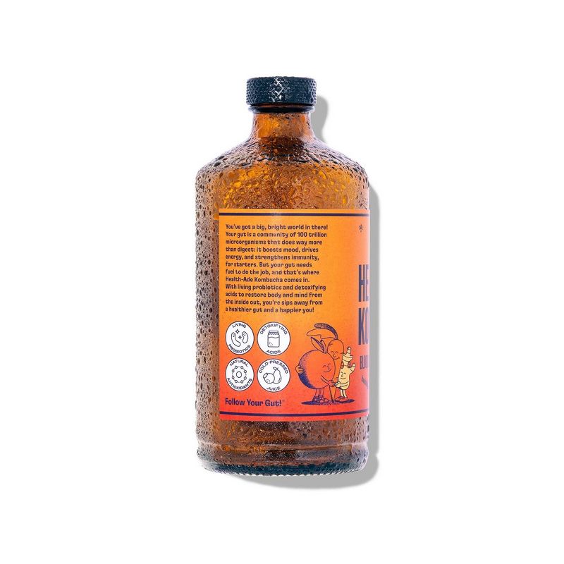Health-Ade Organic Vegan Blood Orange Carrot Ginger Kombucha - 16 fl oz, 4 of 6