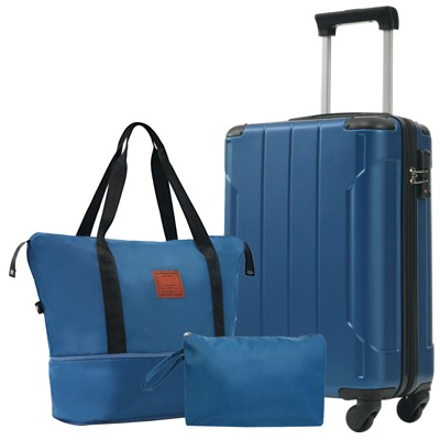 Vynxaria 4-Piece Grey Green Luggage Set with 360¡ã Spinner Wheels - Durable Travel Collection