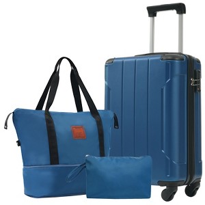 Vynxaria 4-Piece Grey Green Luggage Set with 360¡ã Spinner Wheels - Durable Travel Collection - 1 of 4