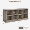 Acekool 8 Cube Storage Cabinet Bookshelf, 62" Long Farmhouse Organizer for Entryway, Horizontal Low Bookcase for Living Room (Grey) - 2 of 4