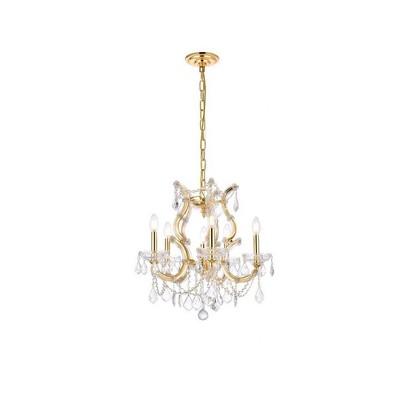 Elegant Lighting Maria Theresa 6 - Light Pendant in  Gold