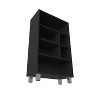 Vynxaria Modern 6-Shelf Bookcase Black, Scratch-Resistant Melamine Coating, Easy to Clean, for Books/Decor - 4 of 4