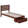 AFI Furnishings Oxford Twin Extra Long Bed with Foot Drawer and USB Turbo Charger in Walnut - 3 of 4