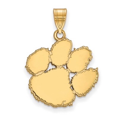 Black Bow Jewelry 14k Yellow Gold Clemson Tigers NCAA Large Pendant