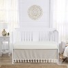 Sweet Jojo Designs Boy or Girl Gender Neutral Unisex Baby Crib Bed Skirt Boho Fringe Linen Taupe and White - 2 of 3