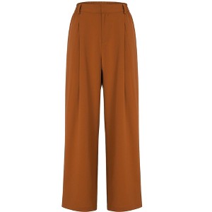 Women's High Waisted Pants Wear to Work Casual Sport Wide Leg Trousers for Women - 1 of 4