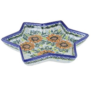 Blue Rose Polish Pottery 534 Vena Star Dish - 1 of 2
