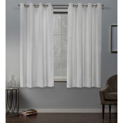 Velvet Heavyweight Grommet Top Window Curtain Panel Pair Winter