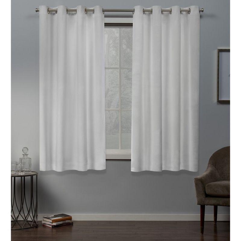 Exclusive Home Velvet Heavyweight Grommet Top Window Curtain Panel Pair, 1 of 8