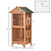 Akoasm 60 Inch Wooden Large Parakeets Finches Bird Cage & Bird House With Removable Tray,Perches-Orange - 2 of 4