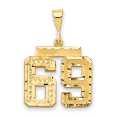 Black Bow Jewelry 14K Yellow Gold, Varsity Collection, Medium D/C Pendant Number 69