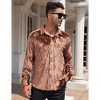 Men's Christmas Rose Print Long Sleeve Button Down Shirt Dress Wedding Party Shirt - 4 of 4