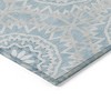 Denim Blue And Ivory Floral Medallion Washable Indoor Outdoor Area Rug - 4 of 4