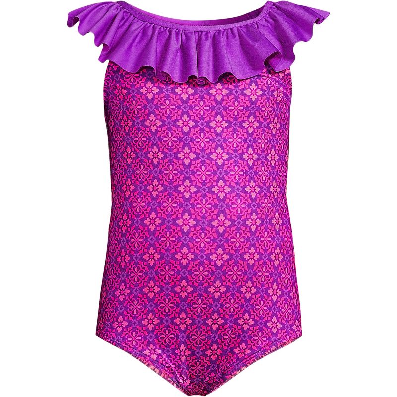 Lands' End Kids Plus Size Ruffle One Piece Swimsuit, 1 of 4