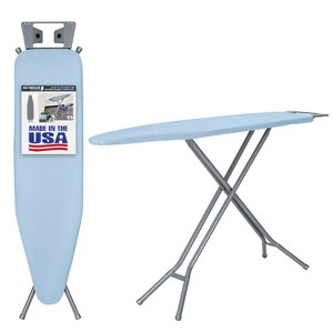 Seymour Home Products 4 Leg Mesh Top Ironing Board with Iron Rest Light Blue: Full Size, Adjustable, Steel Frame - 1 of 4