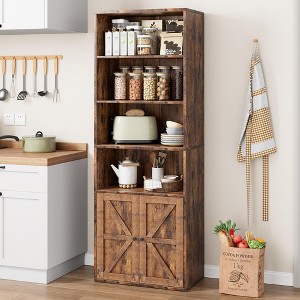 Farmhouse Bookcase with Doors Bookshelf - 1 of 4