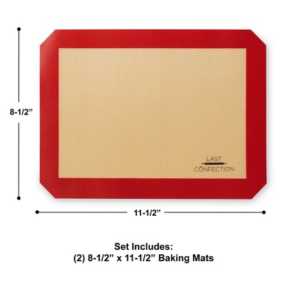 Last Confection Red Silicone Non-Stick Baking Mat Set