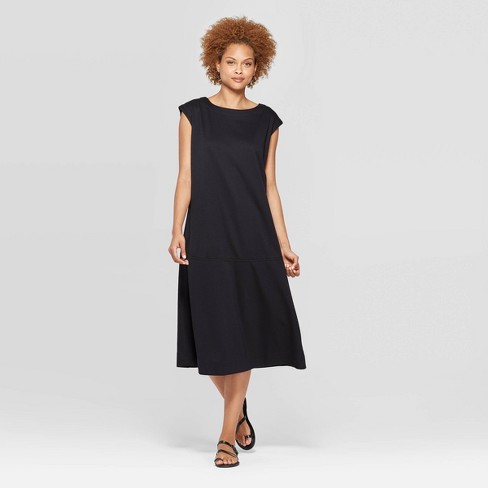 prologue scoop midi flare knit cap neck sleeve dress target