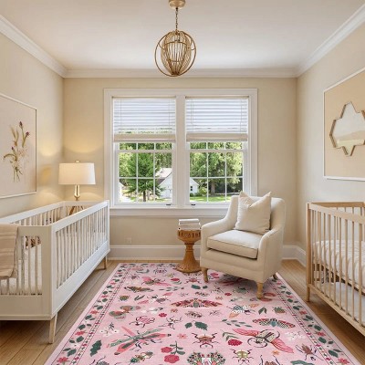Lahome Machine Washable Back to College Series Animal Life Insects Area Rug - Nature-Inspired Carpet for Living Room, School, Bedroom, or Entryway