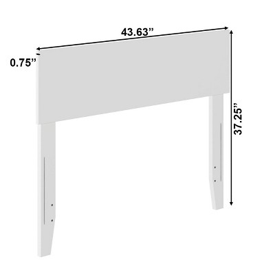 White Twin Solid Wood Headboard with USB Ports