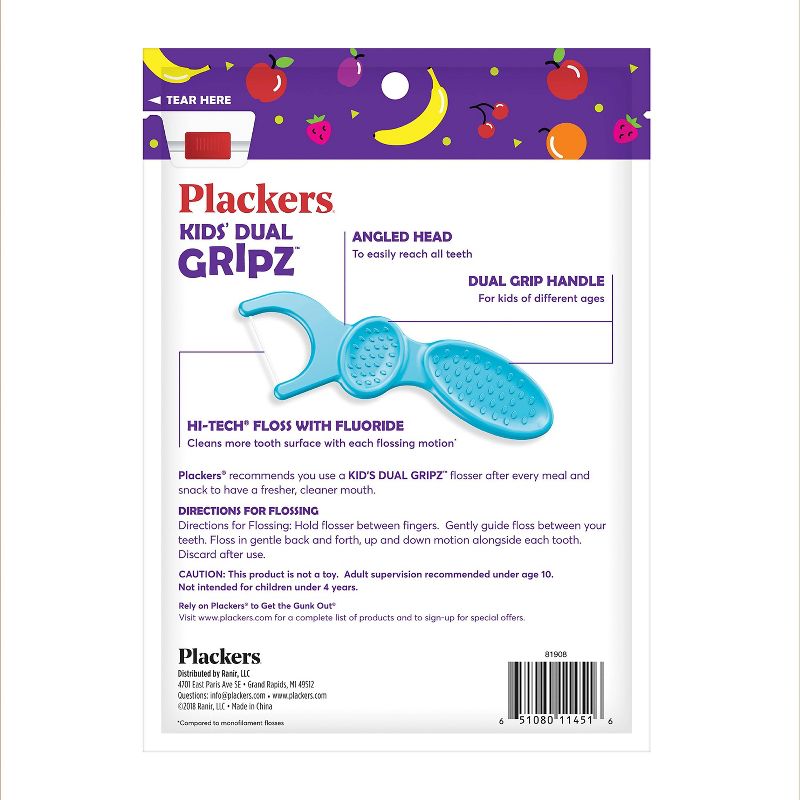Plackers Kids Dual Grip Flosser - 75ct/4pk, 3 of 8