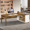 Tribesigns L-Shaped Executive Desk, 78.75" Modern Office Desk with Drawers and File Cabinet - 4 of 4