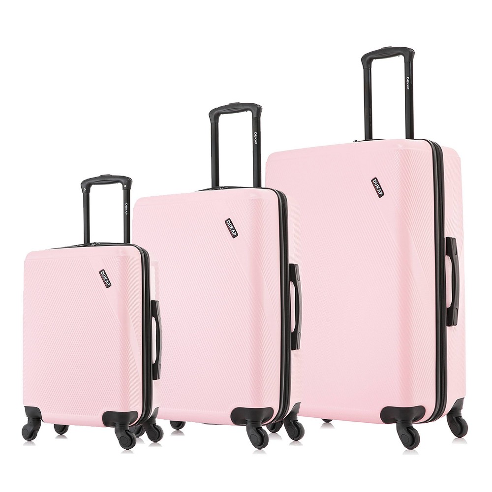 Photos - Luggage Dukap Discovery Lightweight Hardside Checked Spinner  Set 3pc - Pin 