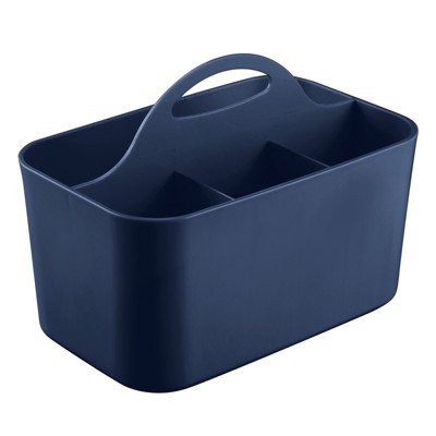 mDesign Plastic Storage Caddy Tote for Desktop Office Supplies, Small