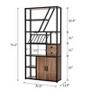 Bar Cabinet with Wine Rack, Wine Rack with Glass Bracket and LED Light, Coffee Sideboard,Brown - 2 of 4