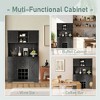 PAGED Coffee Bar Cabinet, Farmhouse Kitchen Storage Cabinets, Buffet Cabinet with Open Shelves, Kitchen Pantry Cabinet with 6 Hooks, Sideboard Cabinet - 4 of 4
