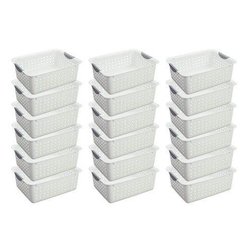 Sterilite Large Ultra Plastic Storage Bin Baskets with Handles, White, 6  Pack, 1 Piece - Food 4 Less