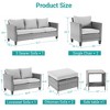 Sonkuki 7 Pieces PE Rattan Furniture Set with Side Table, Patio Chair with Cushion, Ottomans for Lawn, Light Gray - 3 of 4