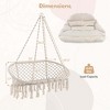 Costway Swing Chair Hand-Woven Rope Hanging Chair with Thick Cushion & Folding Metal Frame - 3 of 4