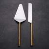Inox Artisans Camellia Cake Server 2 Pc. Set - 3 of 4