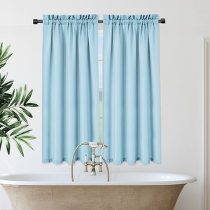 Waffle Weave Waterproof Small Curtain - Decorative Window Cover. Water-Resistant, Easy to Clean & Ideal for Kitchen, Bathroom, RV or Small Spaces - 1 of 4