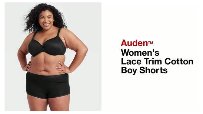 Women's Lace Trim Cotton Boy Shorts Underwear - Auden™, 2 of 4, play video