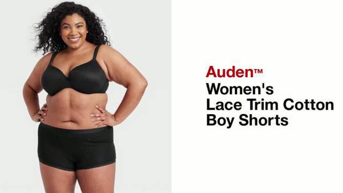 Women's Lace Trim Cotton Boy Shorts Underwear - Auden™, 2 of 4, play video