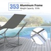 Set of 2 Aluminum Lounge Chairs - Ergonomic S-Shaped Outdoor Chaise Lounges, Rust-Resistant Poolside Recliners (Black) - 4 of 4