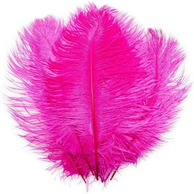 Bright Creations 12 Pack Fuchsia Ostrich Feather Plumes 12 14 Inches for Crafts, Home, Wedding & Party Decorations